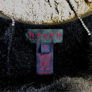 Ralph Lauren XS Angora Hair Black Dress